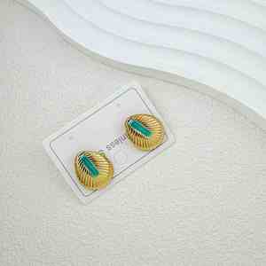 Boucles d'oreilles clous tendance en acier inoxydable plaqué or, motif nœud papillon, fleur, cœur, hypoallergéniques, émaillées, cadeau, fête, vente en gros - Product Image 6
