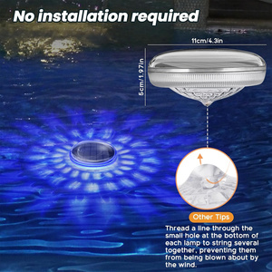 Lumière solaire flottante pour <span class=keywords><strong>piscine</strong></span> à LED RGB avec télécommande, étanche IP67, lumières nocturnes changeantes de couleur pour jardin et <span class=keywords><strong>piscine</strong></span> - Product Image 2