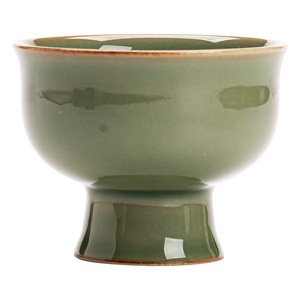 Tasse à thé en céramique rétro avec glaçure verte bambou pour usage personnel - Product Image 5