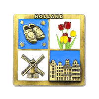 Imán de nevera metálico personalizado con relieve antiguo de un punto turístico de la ciudad, ideal para recuerdos de viaje, colección, regalo, venta al por mayor.