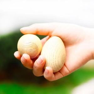 เครื่องดนตรีเคาะจังหวะไม้รูปไข่  ของเล่นเขย่ามือทำจากไม้ธรรมชาติ สำหรับเด็กเล็ก ฝึกจังหวะและการเรียนรู้ - Product Image 3