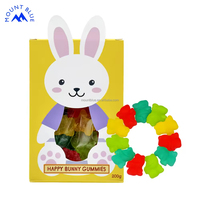 Bonbons gélifiés Halal Happy Bunny économiques - Saveur de fruits, multicolores, en forme de lapin mignon, boîte cadeau de bonbons gélifiés, 24 mois
