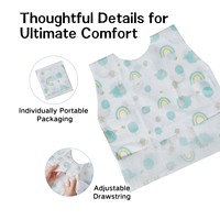 Bavoir jetable portable imperméable à couche unique pour bébés et tout-petits, respirant, en non-tissé, durable, à motif imprimé, avec crochet