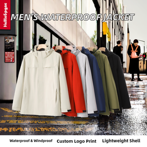 Nueva Chaqueta Impermeable y Cortavientos de Alta Calidad para Hombre, Diseño Regular, Tejido Suave, con Cremallera Larga y Capucha, Personalizable con Logotipo - Product Image 2