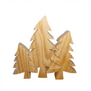 Décoration de Noël en bois faite à la main, ornement rustique en bois naturel pour la table de Noël à la maison ou les fêtes - Product Image 1