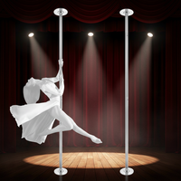 Scène de pole dance portable et légère avec poteau détachable, plateforme de danse compacte pour la pratique du pole dance à domicile