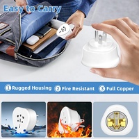 Adaptateur de voyage universel Worldplug à 3 broches, compatible avec les prises murales du monde entier, prise américaine, convertisseur d'alimentation international, 10A nominal