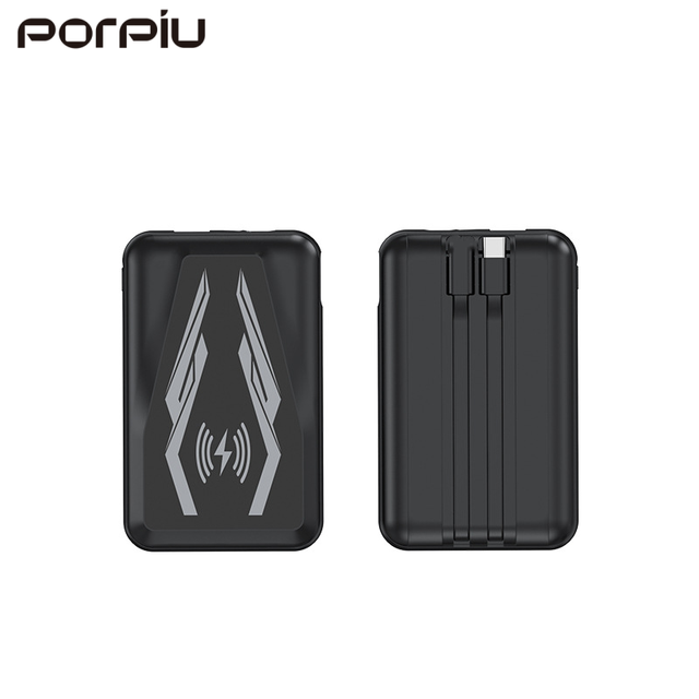 2026 New 15W Wireless Magnetic Power Bank 10000mAh Ultra Slim Portable Dual-Wire Cable Fast Charging Mobile Phone