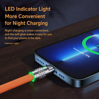 Câble USB 3 en 1, charge rapide 120W, type C pour IOS, micro USB, cordon de charge multi-prise, câble de charge avec lumière LED pour téléphone, tablette