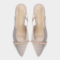 Chaussures à talon aiguille pour femme, nouvelle collection automne 2025, style nœud papillon, bout pointu, talon fin, mules basses à enfiler