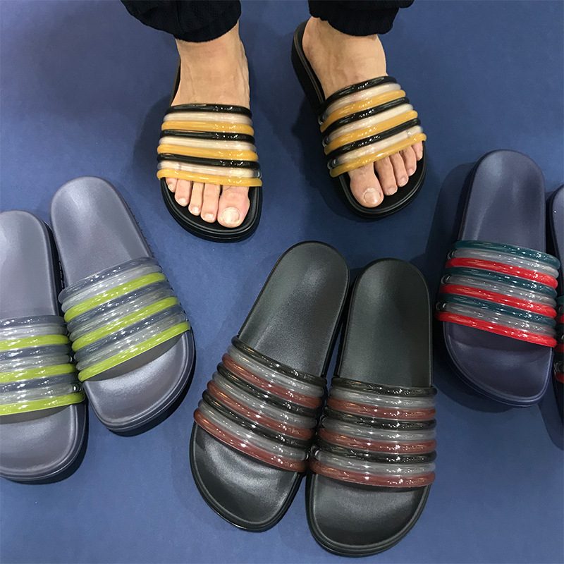 OEM Custom Black Slides Footwear PVC Slippers Men Women Non-slip Soft Home Slipper