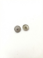 Bouton en métal de luxe écologique avec perles de strass de 12 mm, design ajouré en forme de fleur, finition argent brillant, pour chemisier et cardigan femme