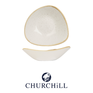 Stonecast White Triangular Bowl 18 cm White Speckled Churchill Swhstrb71 - Product Image 4