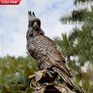 Statua di <span class=keywords><strong>Pappagallo</strong></span> YOUFINE a Grandezza Naturale in Bronzo con Ali Aperte, Scultura di Uccello con Patina Verde Anticata per Decorazione di Ingressi di Ville e Giardini - Product Image 5