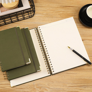 Aanpasbare A5 Spiraalgebonden Planner Notebook Draad Gouden Spoel Spiralen <span class=keywords><strong>Binding</strong></span> Pu Lederen Hardcover Journal <span class=keywords><strong>Notebooks</strong></span> - Product Image 5