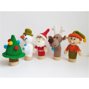 Marionette da dito <span class=keywords><strong>di</strong></span> natale <span class=keywords><strong>pupazzo</strong></span> <span class=keywords><strong>di</strong></span> <span class=keywords><strong>neve</strong></span> babbo natale renna design uncinetto amigurumi marionette da dito per bambini - Product Image 3