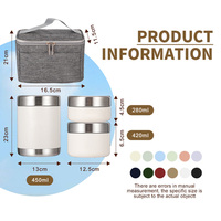 Contenants isothermes Everich pour aliments chauds, boîte à soupe sous vide hermétique 280ml 420ml 450ml, boîte alimentaire à emporter