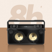 Enceinte portable rétro 60W, machine de karaoké sans fil, système audio stéréo TWS avec écran LED pour fêtes en extérieur