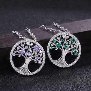 Pendentif arbre <span class=keywords><strong>de</strong></span> vie zircon coloré arbre <span class=keywords><strong>de</strong></span> <span class=keywords><strong>sagesse</strong></span> ornement <span class=keywords><strong>de</strong></span> collier <span class=keywords><strong>dame</strong></span> - Product Image 3