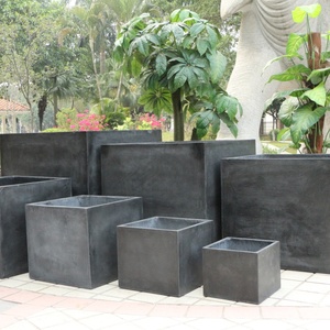 New Design Light Weight <b>Large</b> White Planter Box Outdoor High Quality Fiberglass Cube Flower <b>Pots</b> with Safety Package - Product Image 5