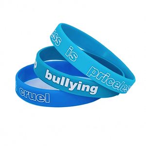 Pulsera de Silicona Anti-Bullying a la Moda, con Diseño Juvenil y Frase Impresa, Personalizable con Logotipo para Eventos - Product Image 5