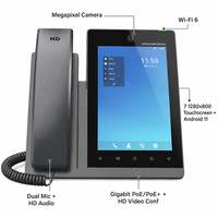 Téléphone IP vidéo Android 11 Grandstream GXV3470 7 pouces, 16 lignes, caméra 2MP, Wi-Fi 6, conférence 10 voies, PoE+ VoIP