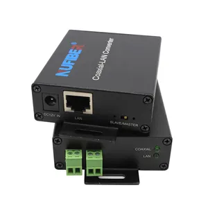 IP ผ่านตัวแปลงคู่บิด 10/100Mbps RJ45 ถึง 2-wire Extender DC12V แหล่งจ่ายไฟ IP โทรศัพท์สายกล้อง