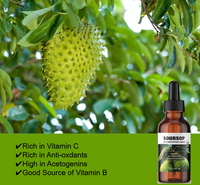 Gouttes liquides de Graviola (Corossol) à marque privée OEM/ODM, extrait de feuille de Graviola, liquide oral, complément alimentaire naturel à base de plantes, emballage personnalisé
