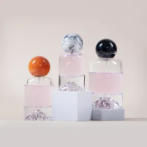 New arrival 30ml 50ml 100ml empty spray refillable perfume packaging glass bottle with new ball lid