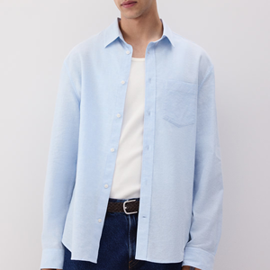 Camicie Classiche da <span class=keywords><strong>Uomo</strong></span> di Alta Qualità, Slim Fit, Comode, in <span class=keywords><strong>Misto</strong></span> <span class=keywords><strong>Lino</strong></span> a Maniche Lunghe - Product Image 1