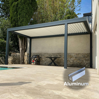 Pergola Bioclimatique Autoportante en Alliage d'Aluminium Étanche pour Extérieur, Tailles 3x3m, 3x4m, 4x4m, 6x4m, Écologique, avec Toit à Lames Orientables