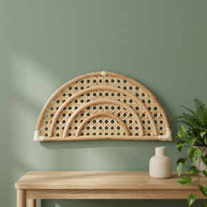 LED Rattan Wicker Wall Lamp for Kids' Room Natural <b>Sconce</b> Hand Woven Rope Wall Remote Control Customizable Color Made Vietnam - Product Image 3