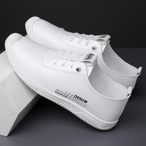 Denim <b>Kingdom</b> White Men's Lace-up Loafers Round Toe Breathable Rubber Sole Casual Shoes - Product Image 3