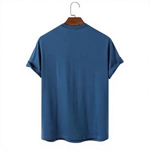 Camiseta de Manga Corta para Hombre, Cuello Redondo, Color Azul Sólido, Estilo Casual, Calidad Premium, Corte Regular, Disponible, Precio al por Mayor - Product Image 1