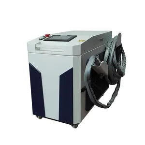 Mesin pembersih Laser portabel, dengan penghilang karat logam 1000W 1500W 2000W disediakan serat RAYCUS pendingin air Rusia HW