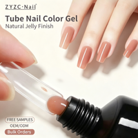 Gel Poly Tube Translucide 60ml pour Extension d'Ongles, Marque Privée OEM ODM, Commande en Gros, Gel Soak Off pour Salons de Manucure