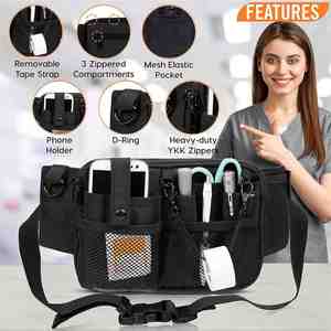 Sac de ceinture pour infirmière, pochette organisatrice médicale multi-poches, sac à outils de ceinture réglable résistant à l'eau pour le personnel hospitalier - Product Image 4
