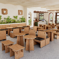 Ensemble de mobilier de café style Wabi Sabi, table et chaises en forme de nuage pour salon de café commercial