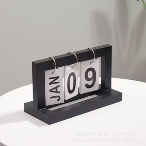 Wooden Flip <b>Calendar</b> Minimalist Style Desktop Perpetual <b>Calendar</b> Home Office Decoration Ornament - Product Image 2