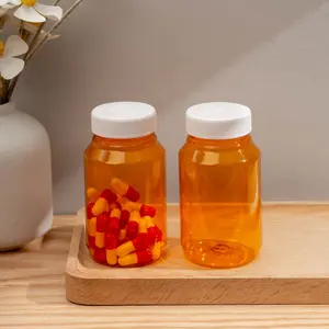 120毫升厂家低价药品胶囊瓶带螺帽橙色瓶，塑料胶囊瓶