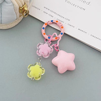 Mode cinq étoiles en plastique porte-clés cloches coloré dessin animé porte-clés accessoires acrylique porte-clés