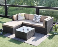 Sofá de ratán hecho a mano para exteriores, mueble gris, juegos de patio y jardín, estante de ratán, superventas