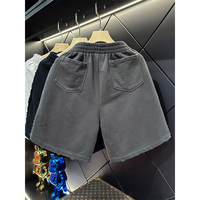 Shorts décontractés d'été pour hommes, style streetwear tendance, déchirés, respirants, taille élastique, brodés, style européen et américain, coupe ample