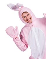 Adulte drôle rose lapin combinaison fête lapin de Pâques Costume Halloween Cosplay Animal Costume