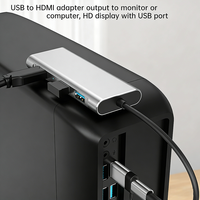 Hub USB Type C 4-en-2 de haute qualité avec station d'accueil 4 ports 1080p HDTV en alliage d'aluminium en stock