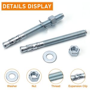 <span class=keywords><strong>Ancre</strong></span> à coin robuste en acier au carbone galvanisé, tête ronde bleue, M10 x 100 mm, pour bé<span class=keywords><strong>ton</strong></span> - Product Image 2