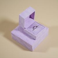 Bague de luxe pendentif boucles d'oreilles collier fantaisie Fine grand violet vente en gros boîte à bijoux personnalisée en velours