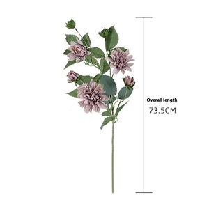 Flores artificiales decorativas Ins de estilo japonés, mayorista de Bodas de Dalia pequeña, plantas verdes, fabricante transfronterizo - Product Image 2