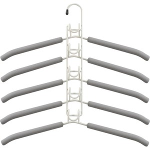 D5559 Cintres à vêtements multi-niveaux en métal pour pulls et manteaux, gain de place, antidérapants avec rembourrage en mousse, pour t-shirts et chemisiers - Product Image 6