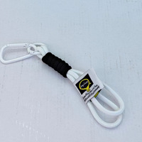 Porte-clés en corde de nylon tressé léger pour sac à dos de plein air, avec boucle de randonnée et clip de fixation pour bouteille au poignet
